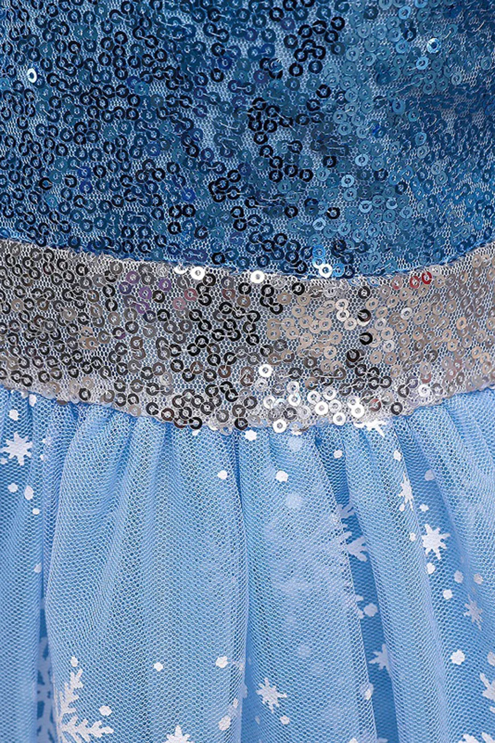 Abiti da bambina con paillettes blu con maniche a sbuffo
