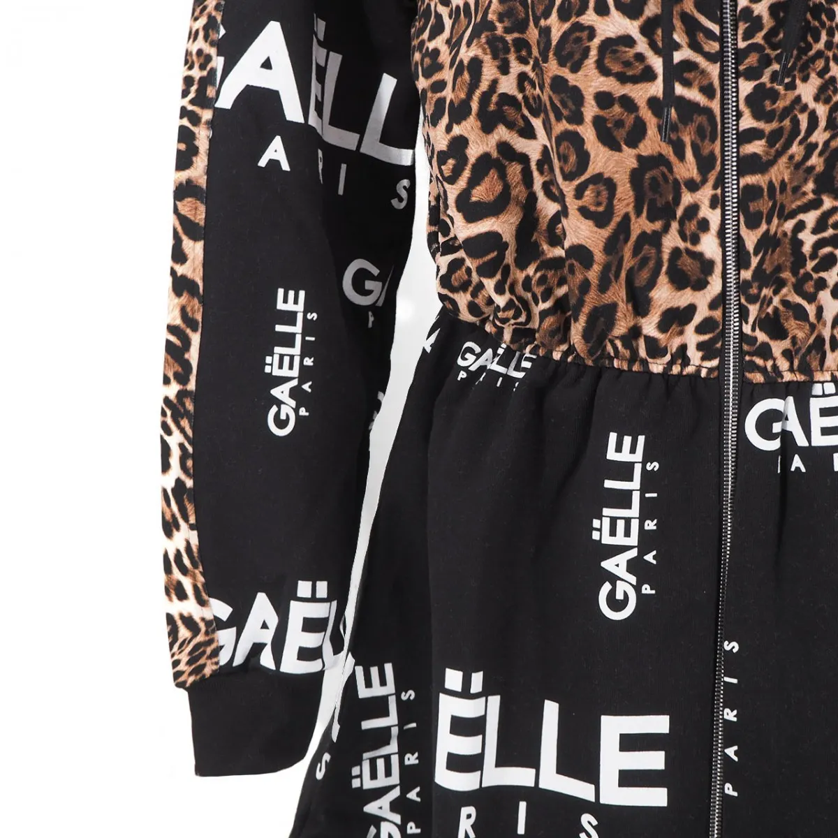 Abito In Felpa Con Stampa Animalier, Leopardato