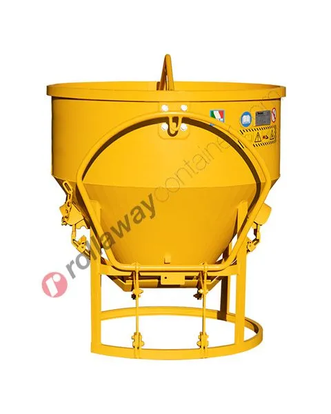 Benna per calcestruzzo conica scarico centrale portata fino a 7800 kg