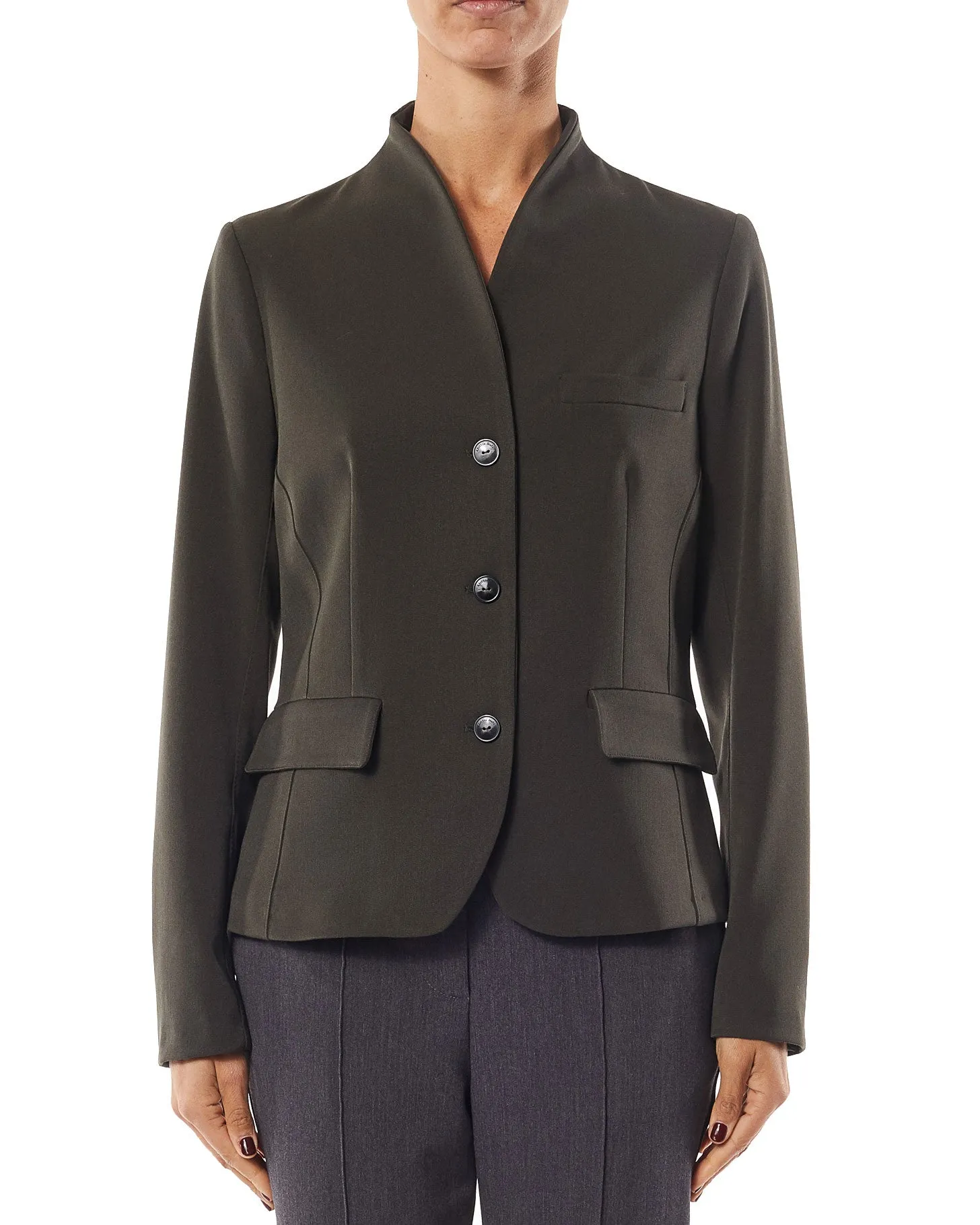 Blazer alla coreana verde muschio