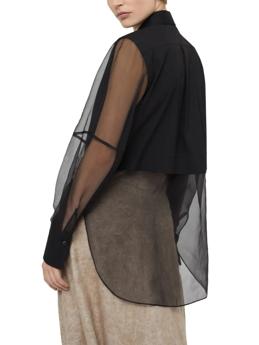Camicia con inserti trasparenti