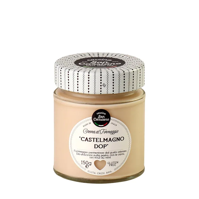 Cascina San Cassiano 6 vasetti misti 150 gr: 2 Crema al Formaggio Castelmagno DOP - 2 Crema con Parmigiano Reggiano - 2 Crema Ca