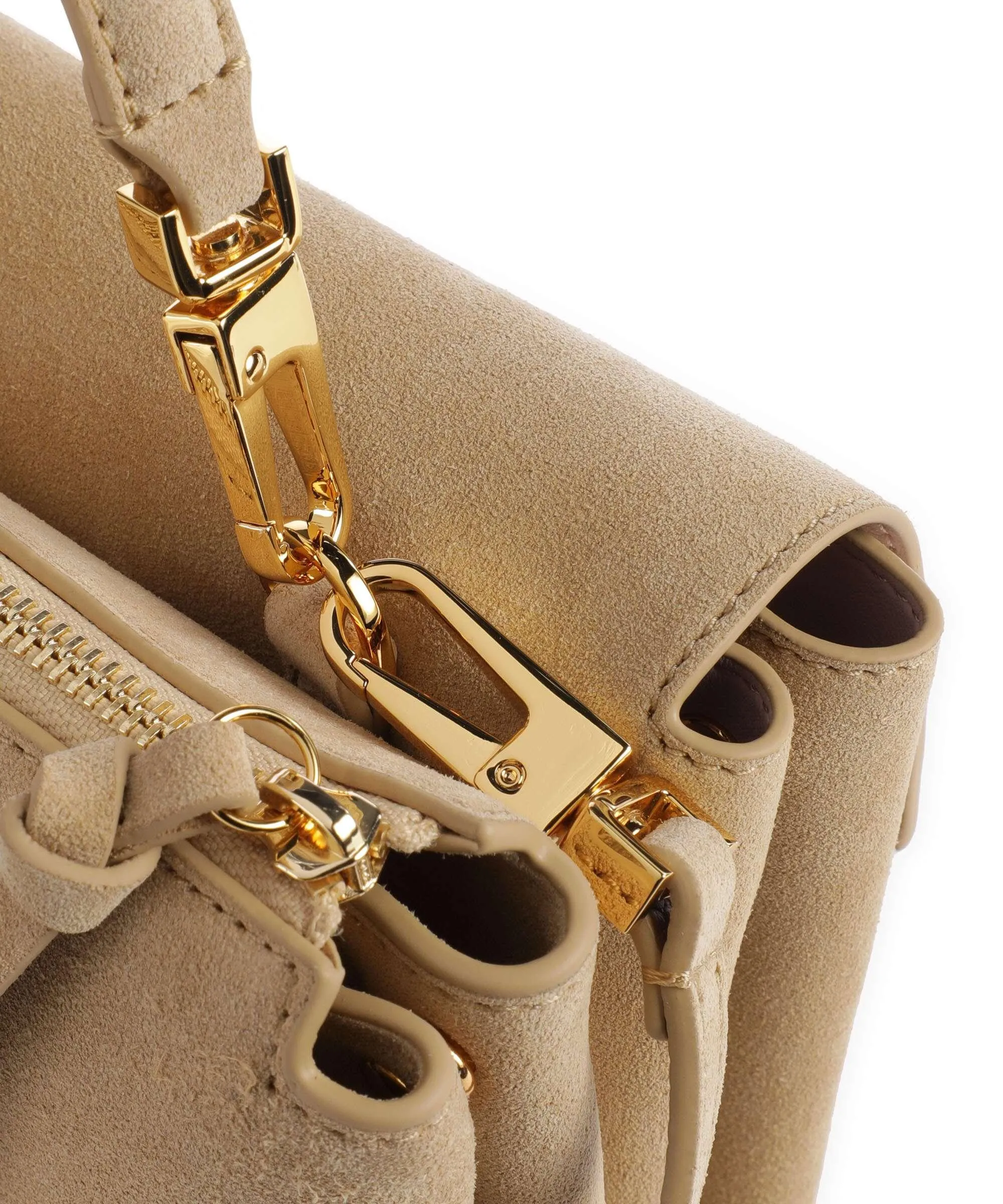  Coccinelle Arlettis Suede Borsa a tracolla pelle bovina ruvida beige  