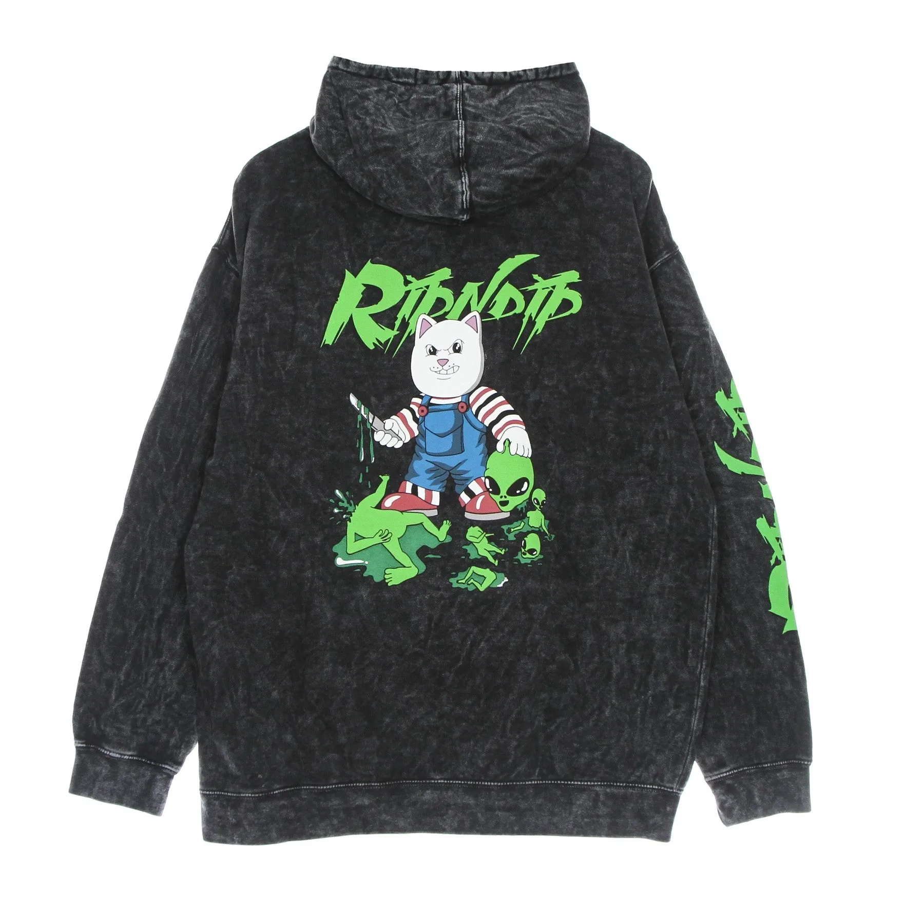 Felpa Cappuccio Uomo Childs Play Hoodie Black Mineral Wash