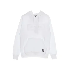 felpa cappuccio uomo label hoodie WHITE