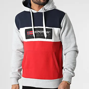 Felpa con cappuccio Golem Grigio Heather Red