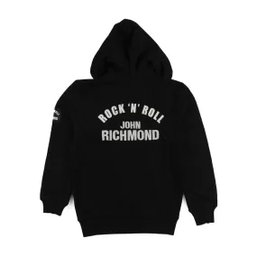 Felpa Hoodie Jrk Nera Con Lettering Bianchi