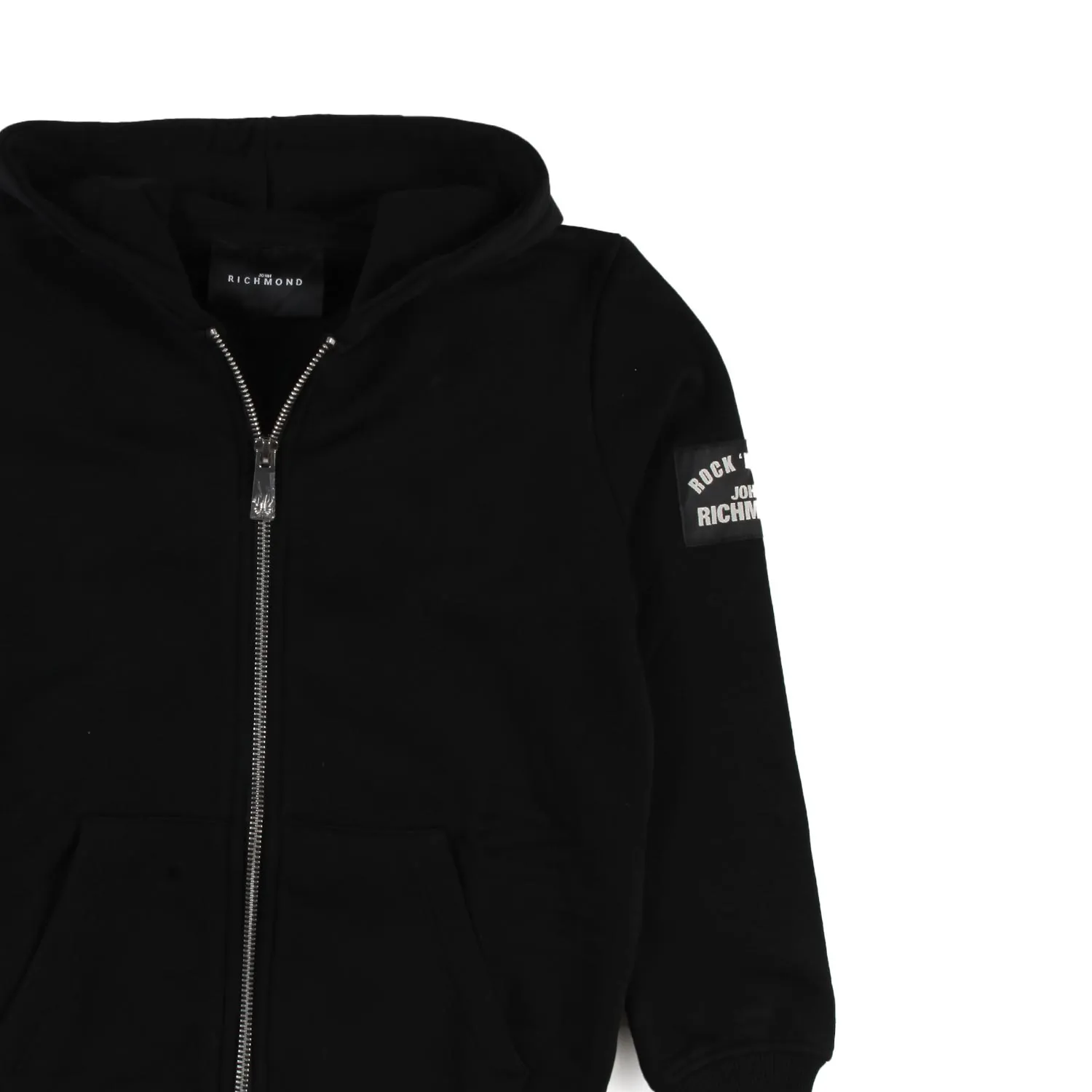 Felpa Hoodie Jrk Nera Con Lettering Bianchi