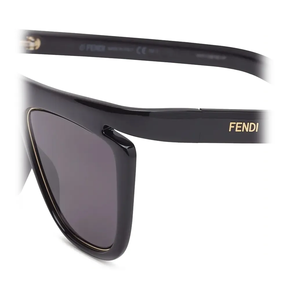 Fendi - Ffluo - Occhiali da Sole Squadrata - Nero - Occhiali da Sole - Fendi Eyewear