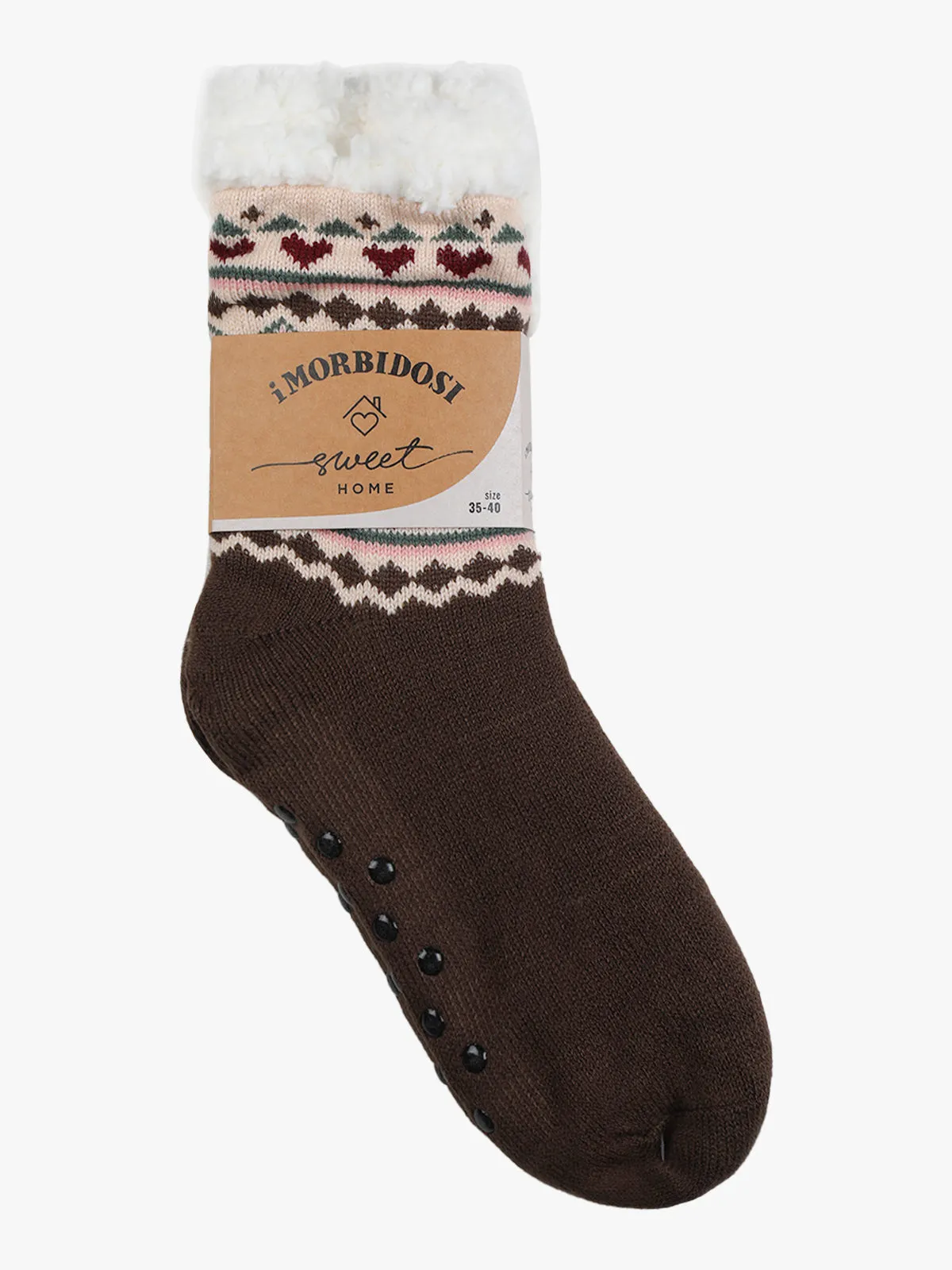 I Morbidosi Chaussettes antidérapantes pour femmes avec rembourrage en fourrure