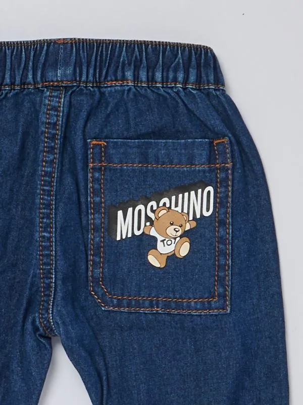 Jeans neonato Moschino in cotone Blu