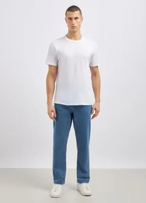 Jeans straight in puro cotone uomo