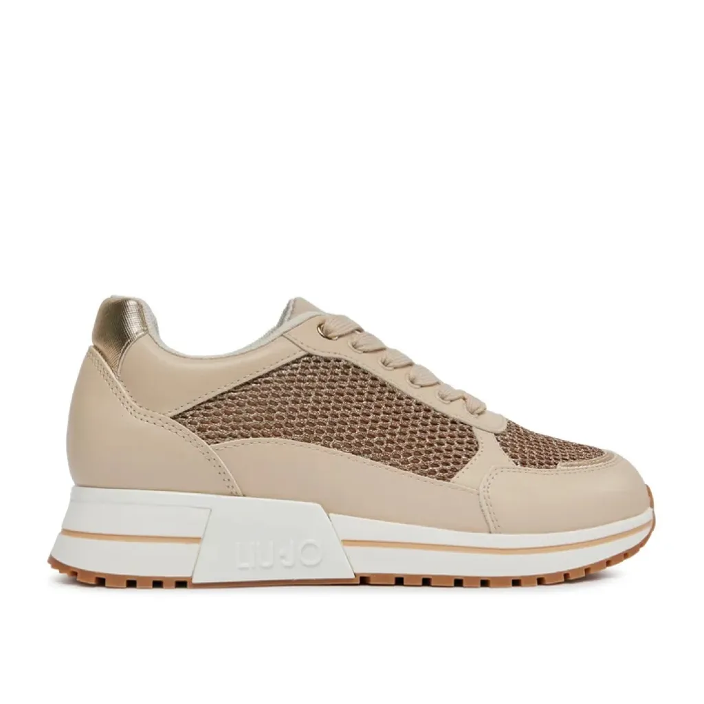 Liu Jo  ---------    ------------ BA4077EX10851315 JOHANNA 01 - SNEAKER SPREADING/GLITTER ME NUDE sneaker donna beige PE24