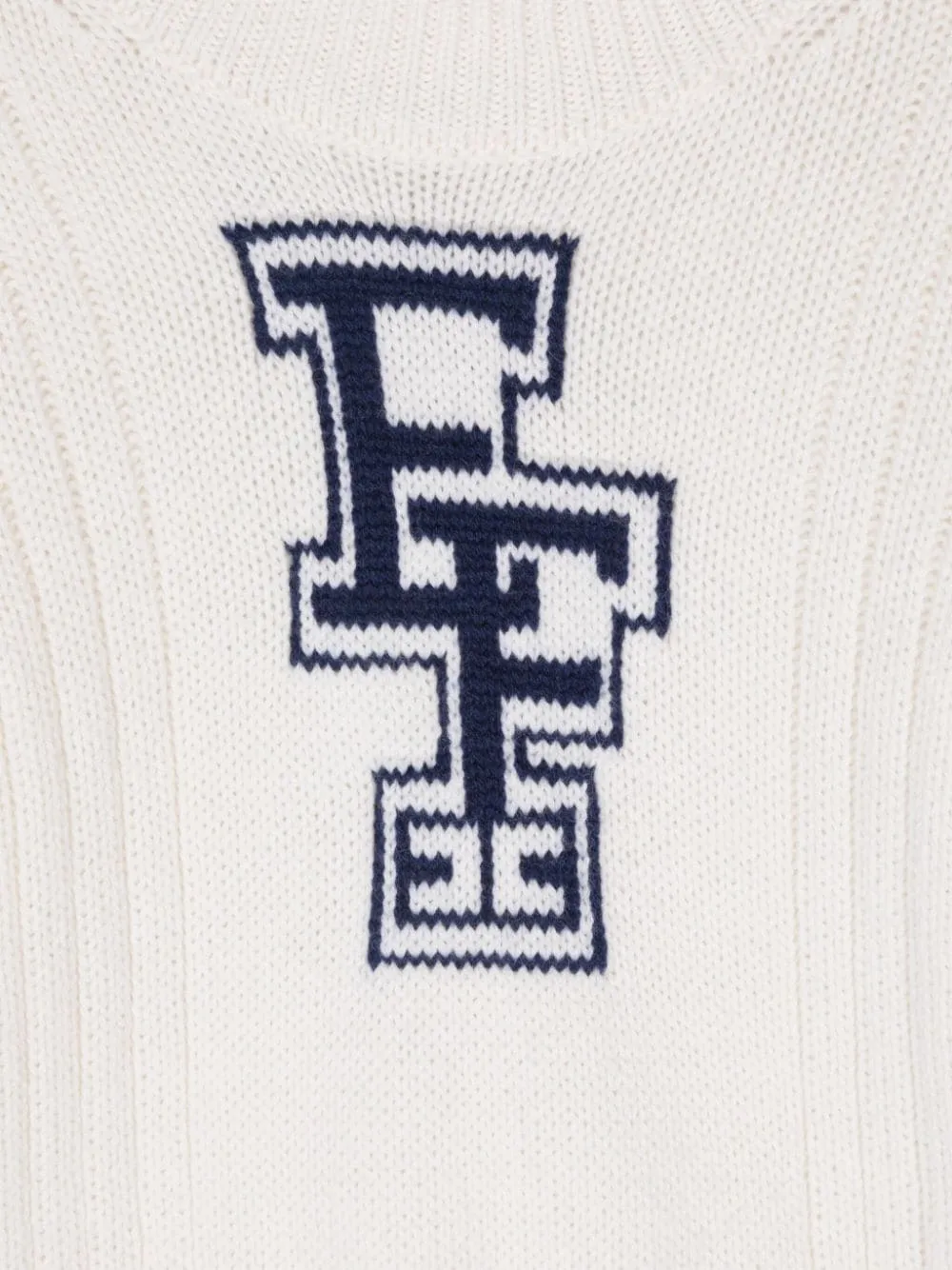 Maglione con logo a intarsi