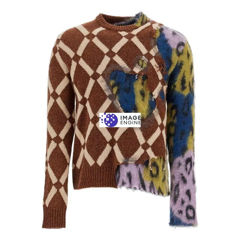 Maglione due-in-uno in lana e mohair