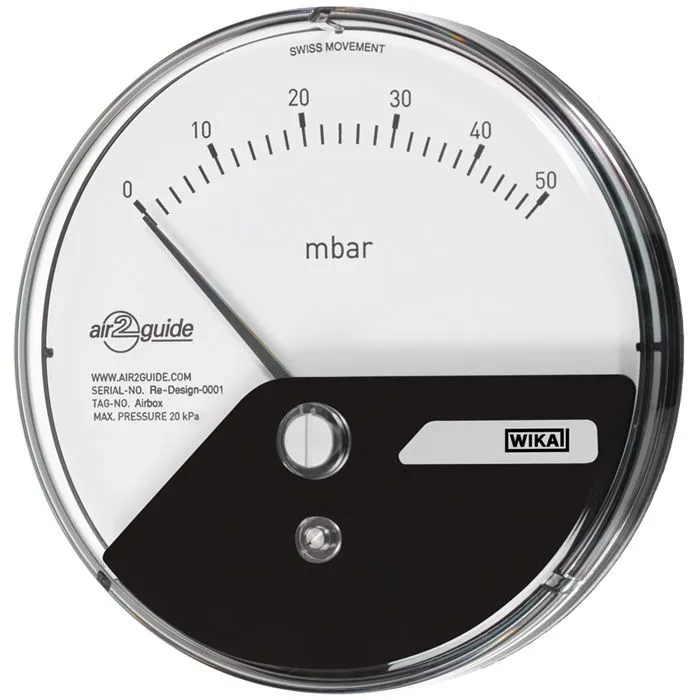 Manometro differenziale WIKA, 0Pa → 100Pa max, Da 4 a 6 mm, Ø est. 110mm