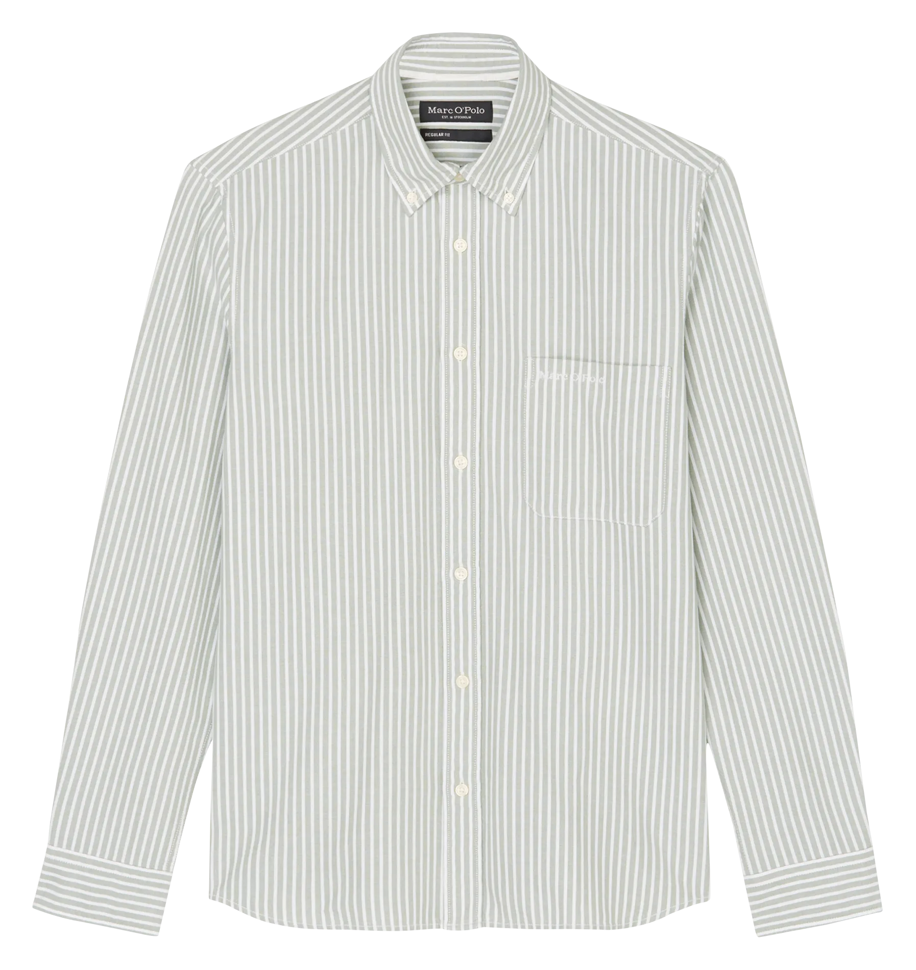  MARC O'POLO   Camicia dritta in cotone a righe | Verde