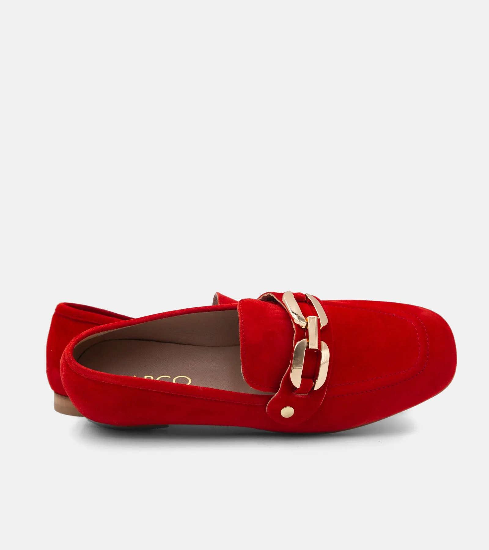 MOCASSINI CAMOSCIO ROSSO