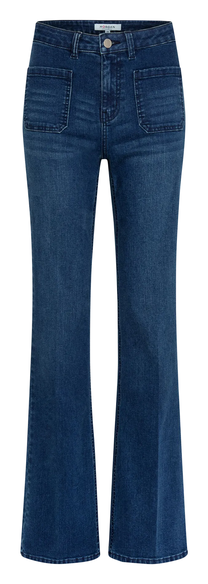  MORGAN   PDARLY - Jeans flare a vita alta in misto cotone | Blu