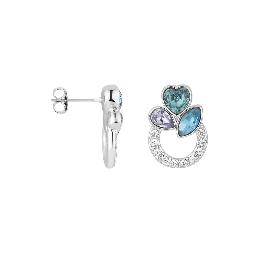 Orecchini Lobo Cuore Violet Ottone Cristallo Blu 1674355