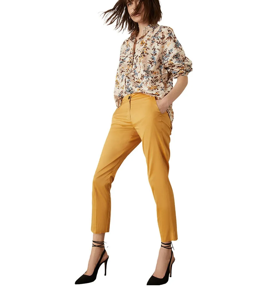 Pantaloni slim in popeline Donna Emme Marella