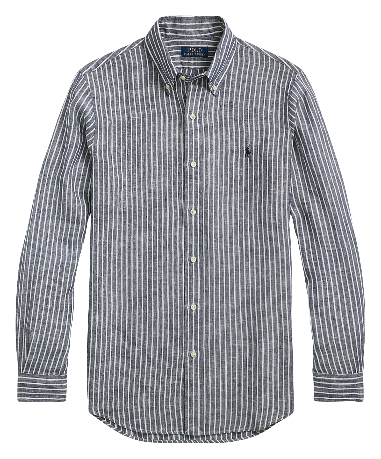  POLO RALPH LAUREN   Camicia a righe regular in lino | Blu