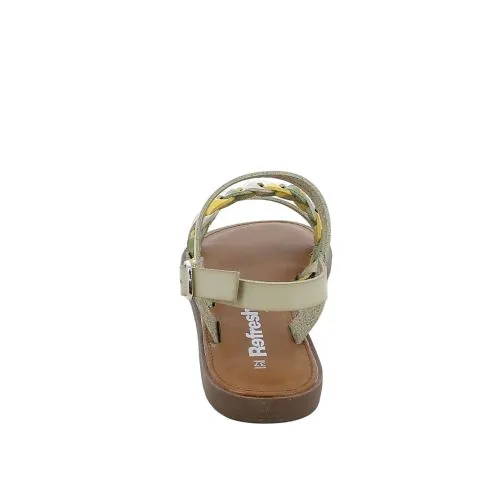 Refresh  Sandalo Kaki con fascia intreccio 
