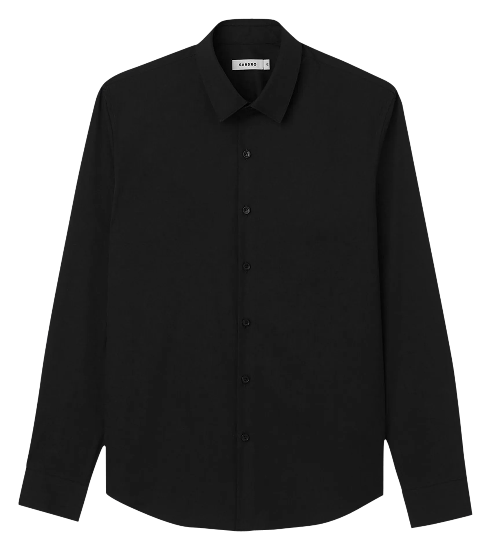  SANDRO   Camicia slim fit in cotone stretch | Nero