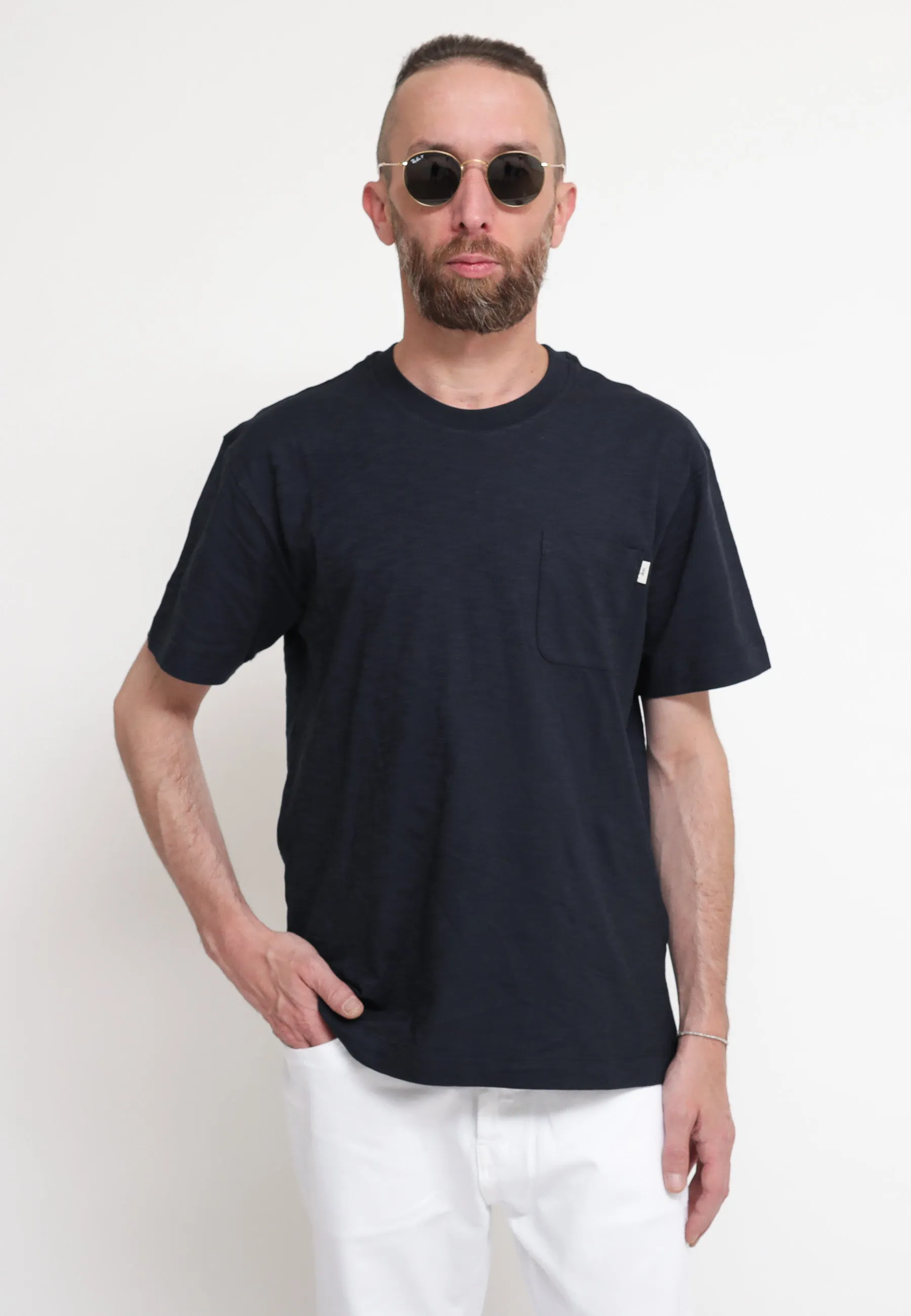 T-shirt Giro Mc C/Taschino - Dark Blue