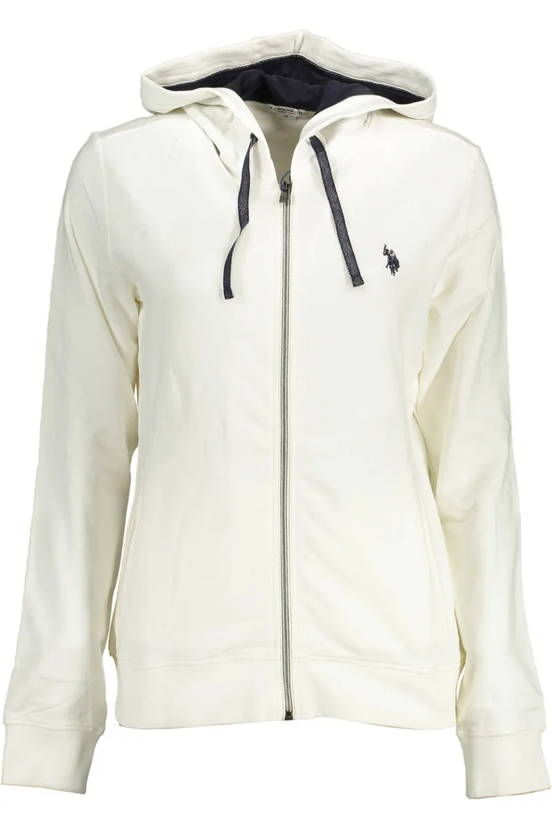 U.S. POLO FELPA CON ZIP DONNA BIANCO